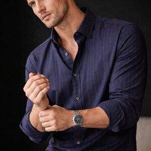 Tommy Bahama Blue Striped Button-Down Shirt – Size XL